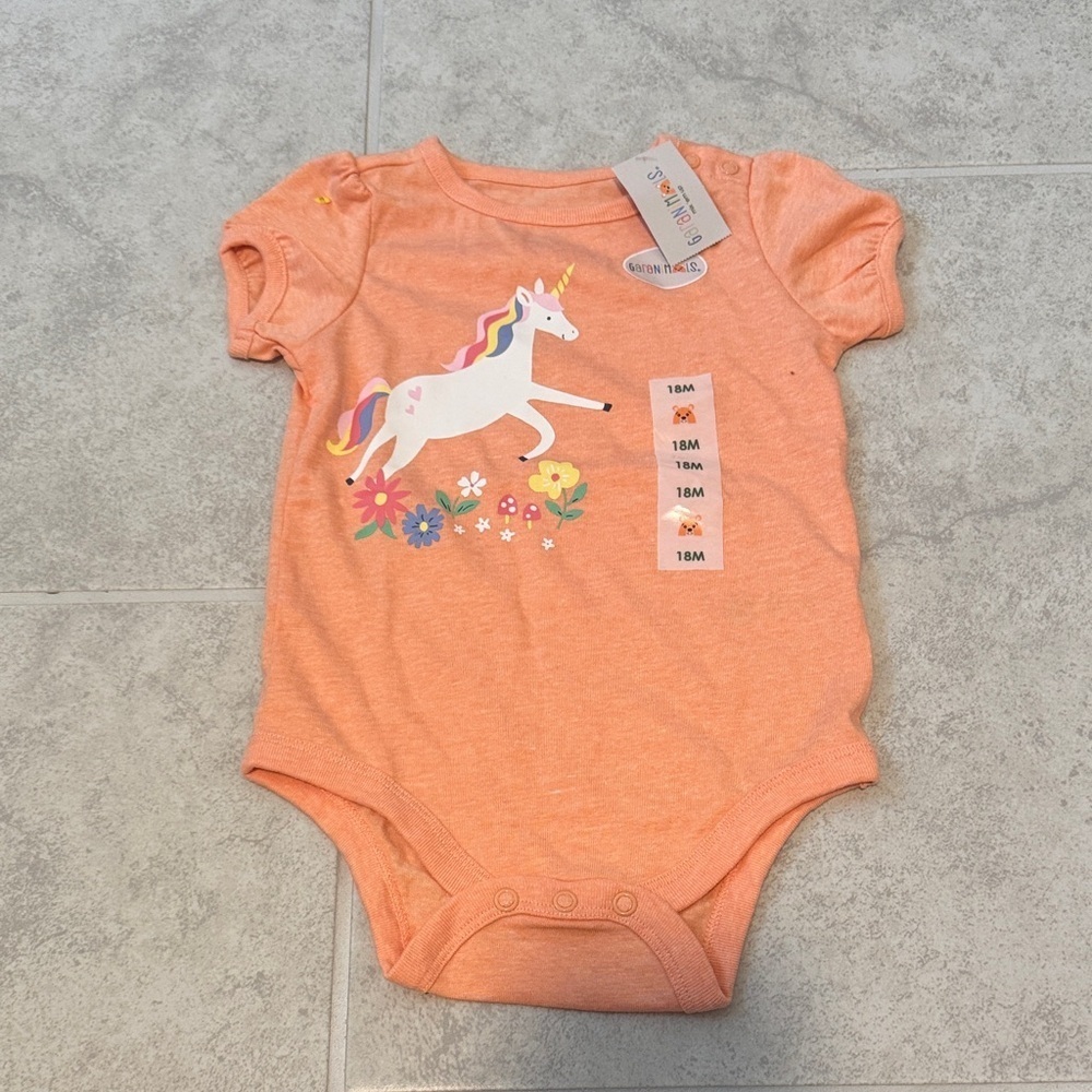 Carter's Peach Unicorn Bodysuit